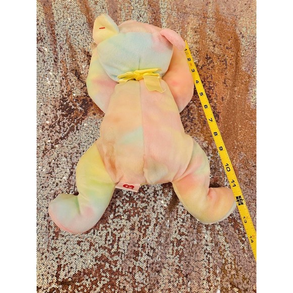 VtgTY Pillow Pals "Sherbert" Tie Dye Bear  Rainbow 1998 Plush Stuffed Animal  P3 - Picture 7 of 8